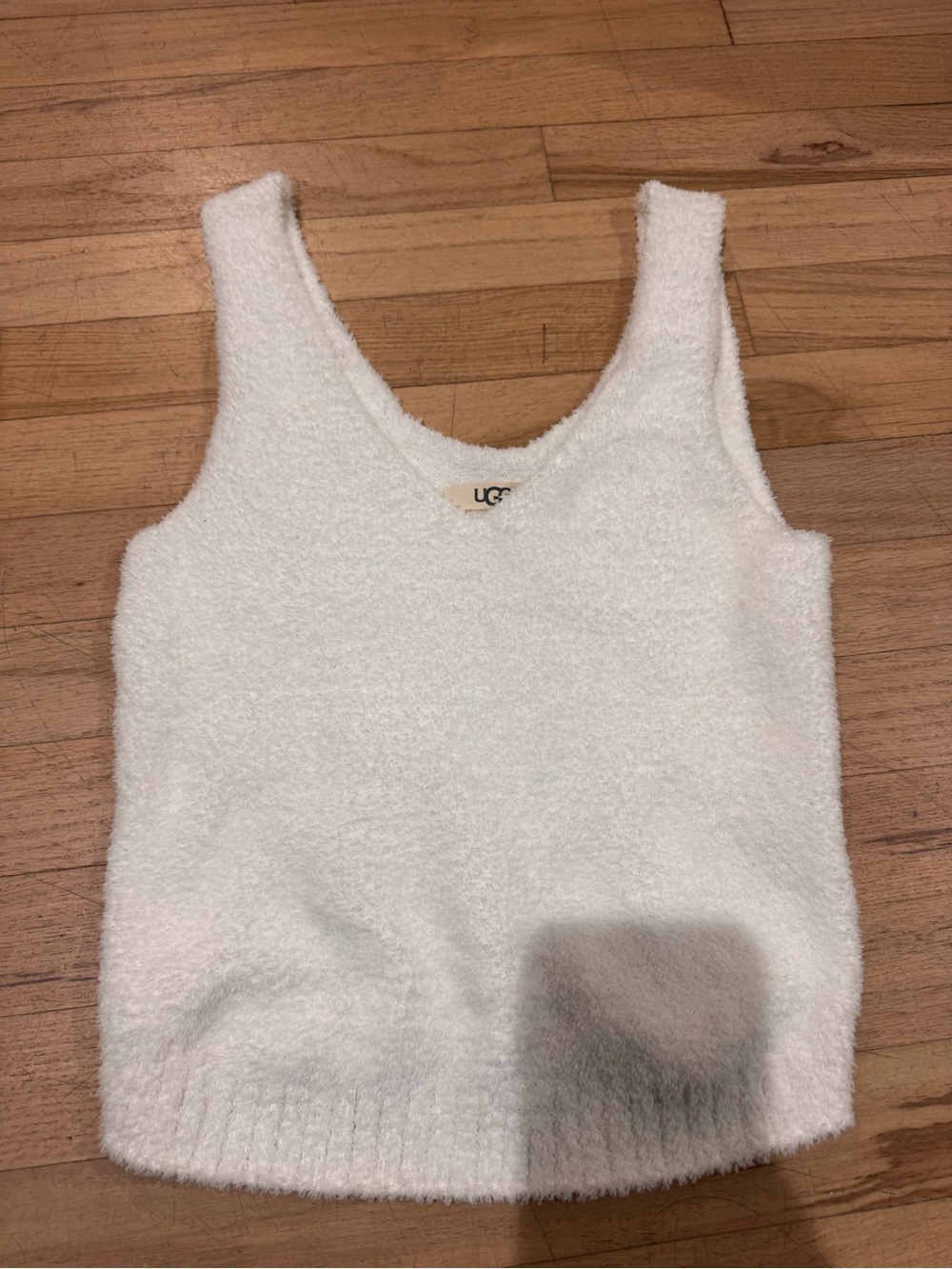 UGG Off-White Fuzzy Sleeveless Tank